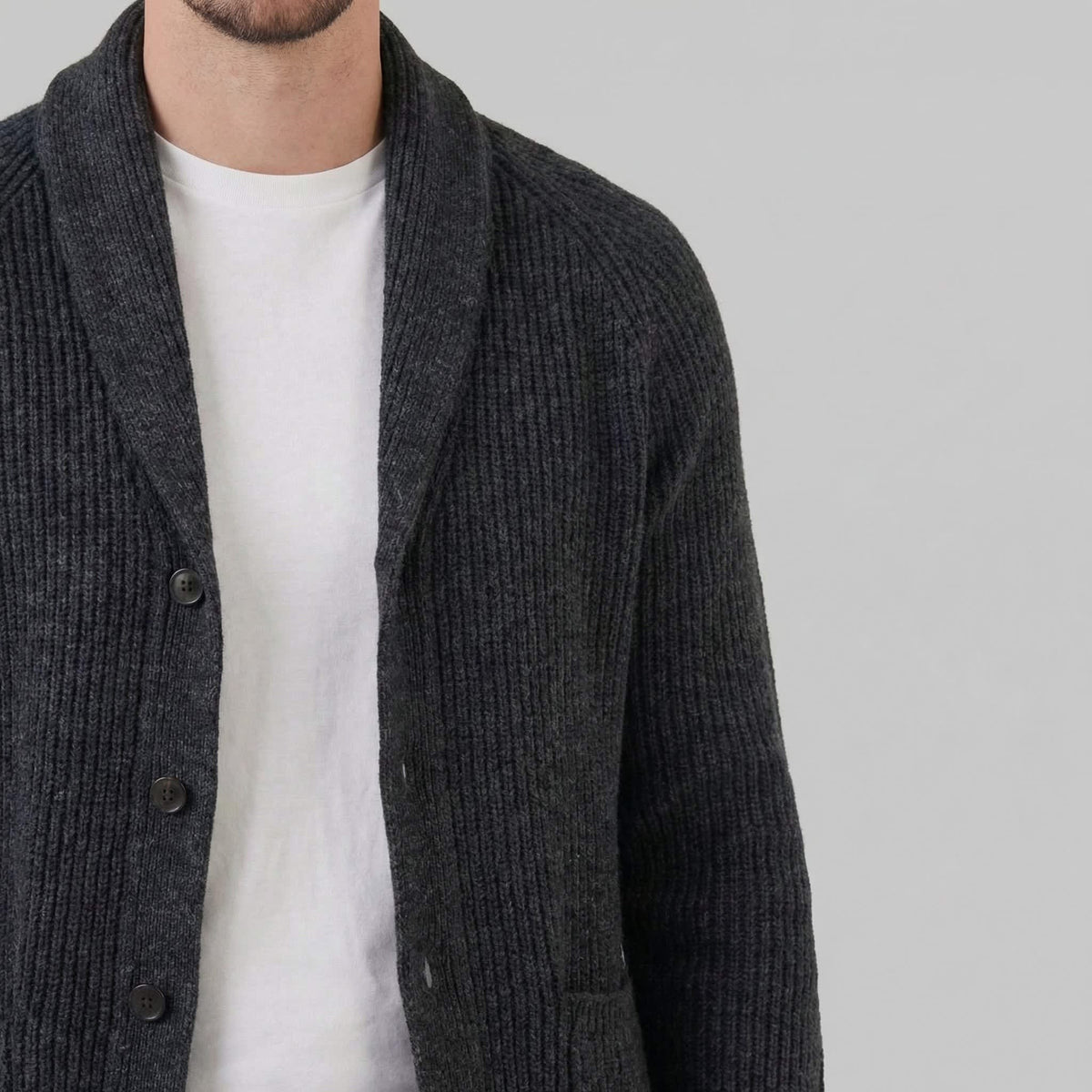 Herren Grobstrickjacke mit Schalkragen | Henrik