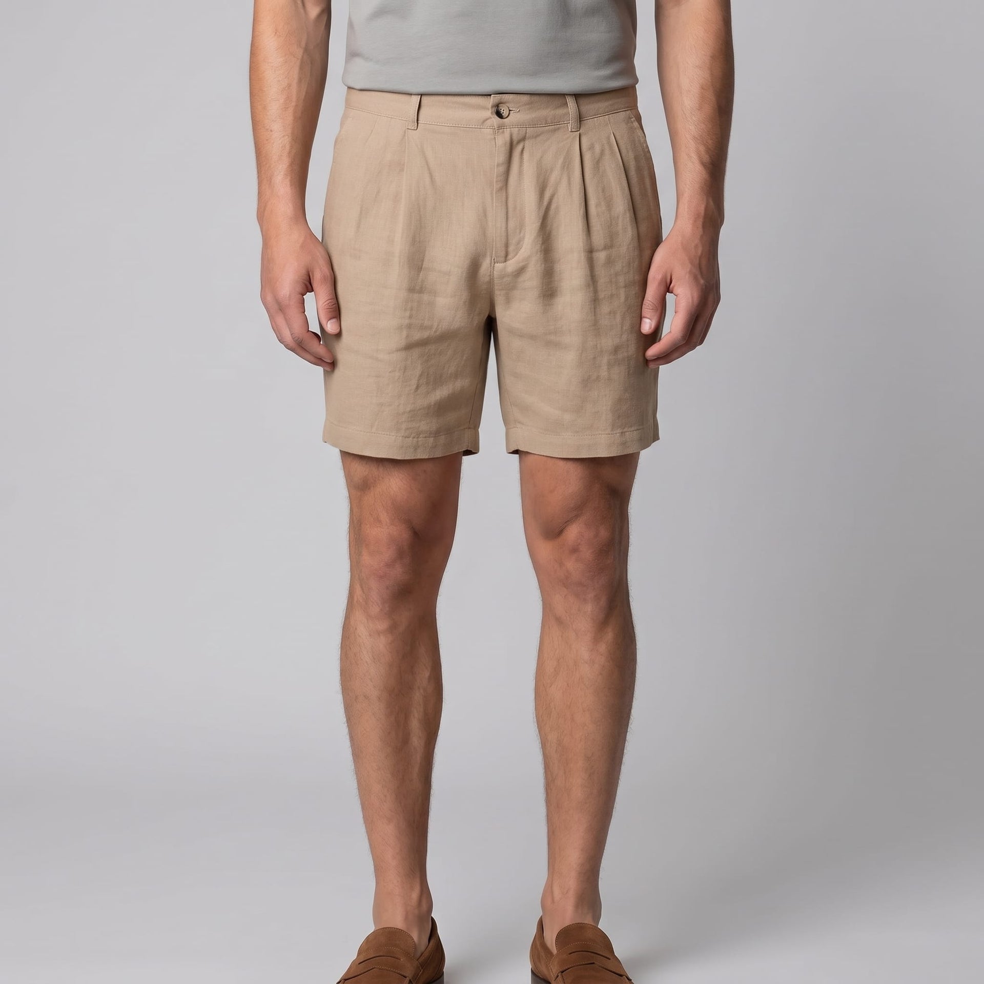 Herren Leinenshorts mit Bundfalten | Othmar