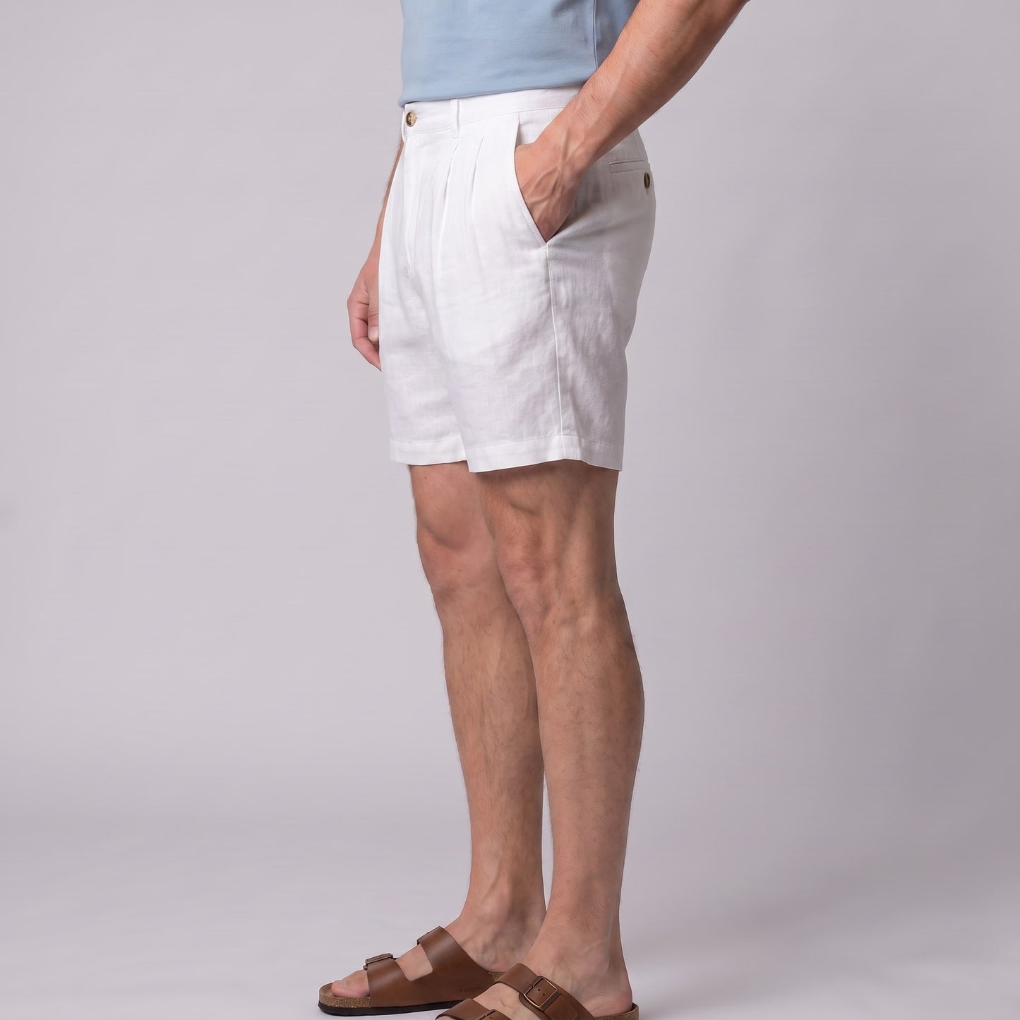 Herren Leinenshorts mit Bundfalten | Othmar_11
