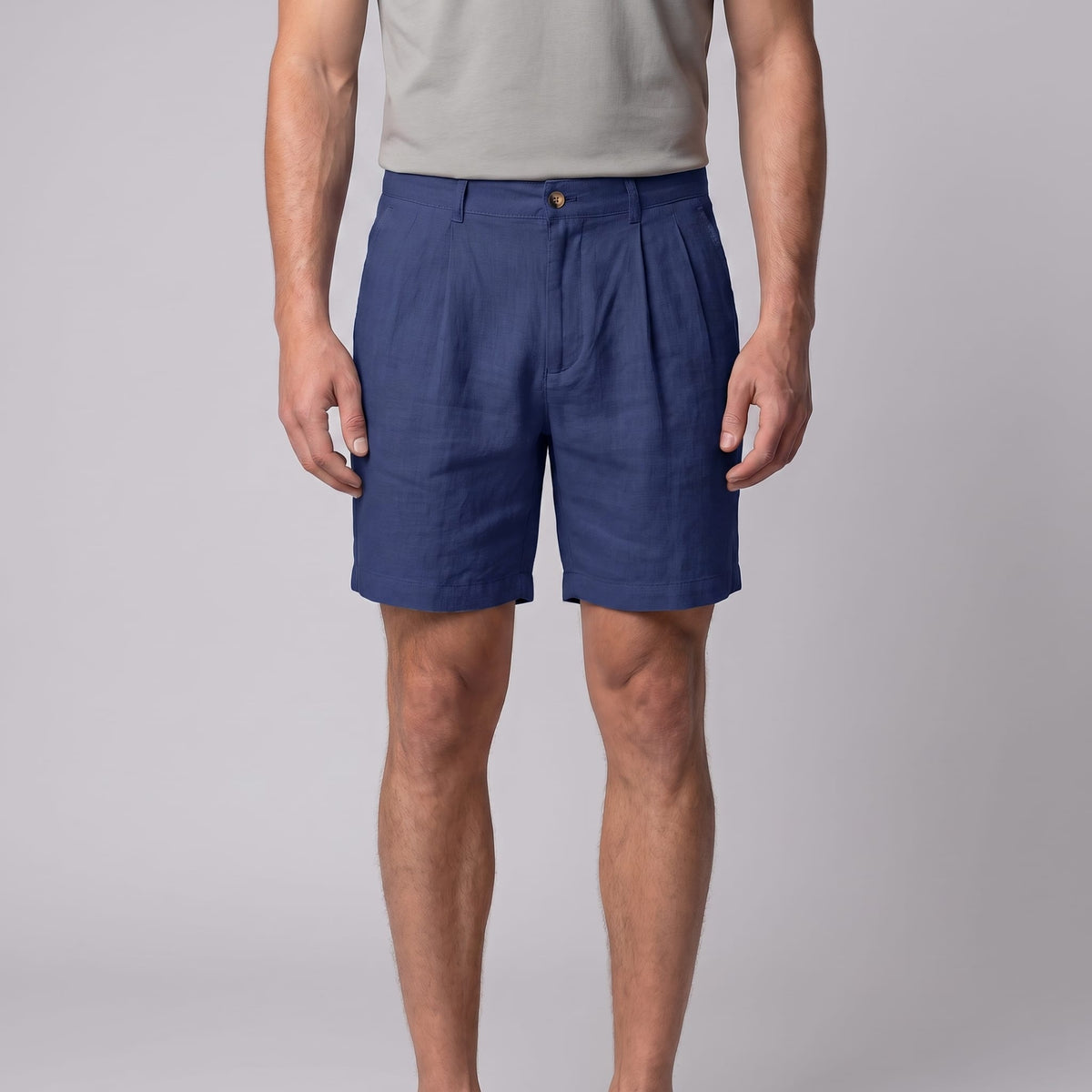 Herren Leinenshorts mit Bundfalten | Othmar