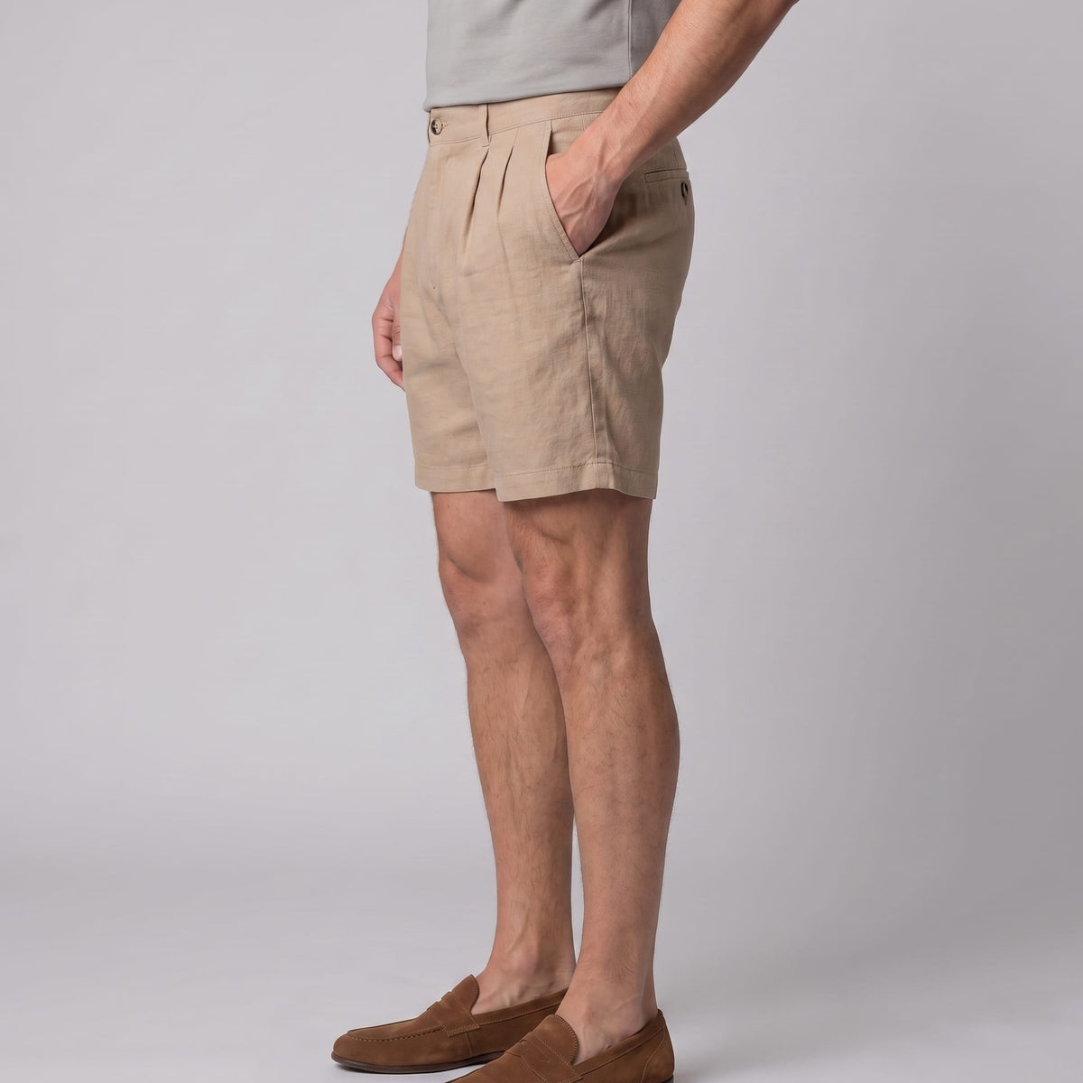 Herren Leinenshorts mit Bundfalten | Othmar