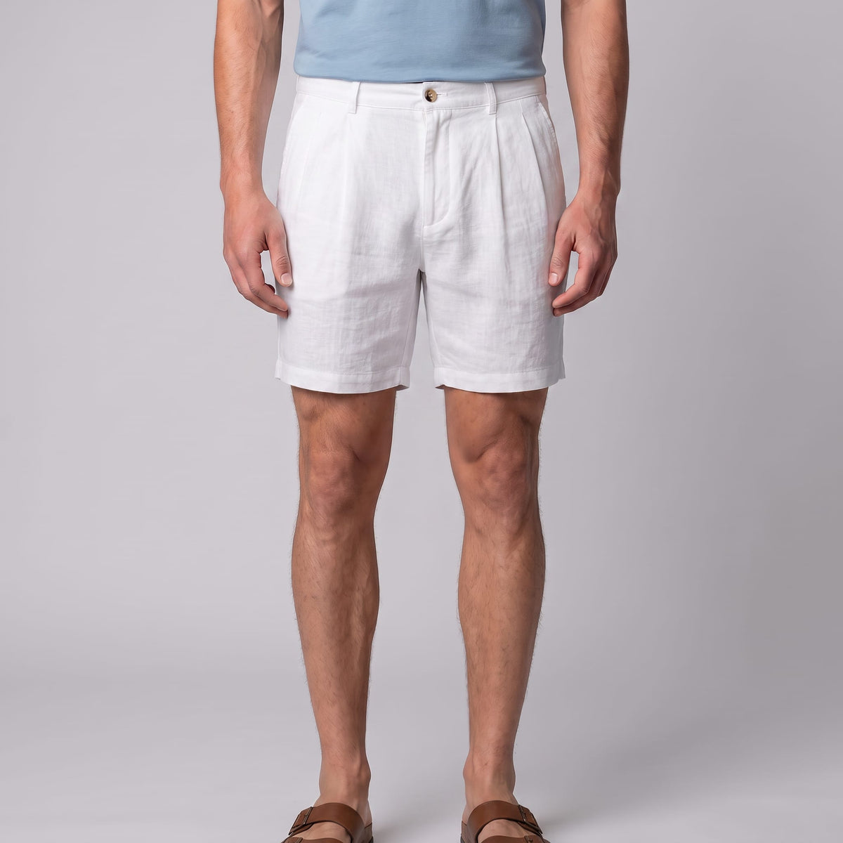 Herren Leinenshorts mit Bundfalten | Othmar