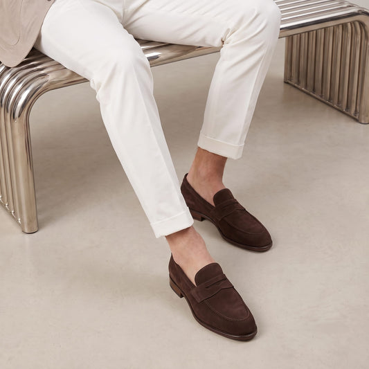 Herren Wildlederloafer mit Pennyriemen | Hasso_1