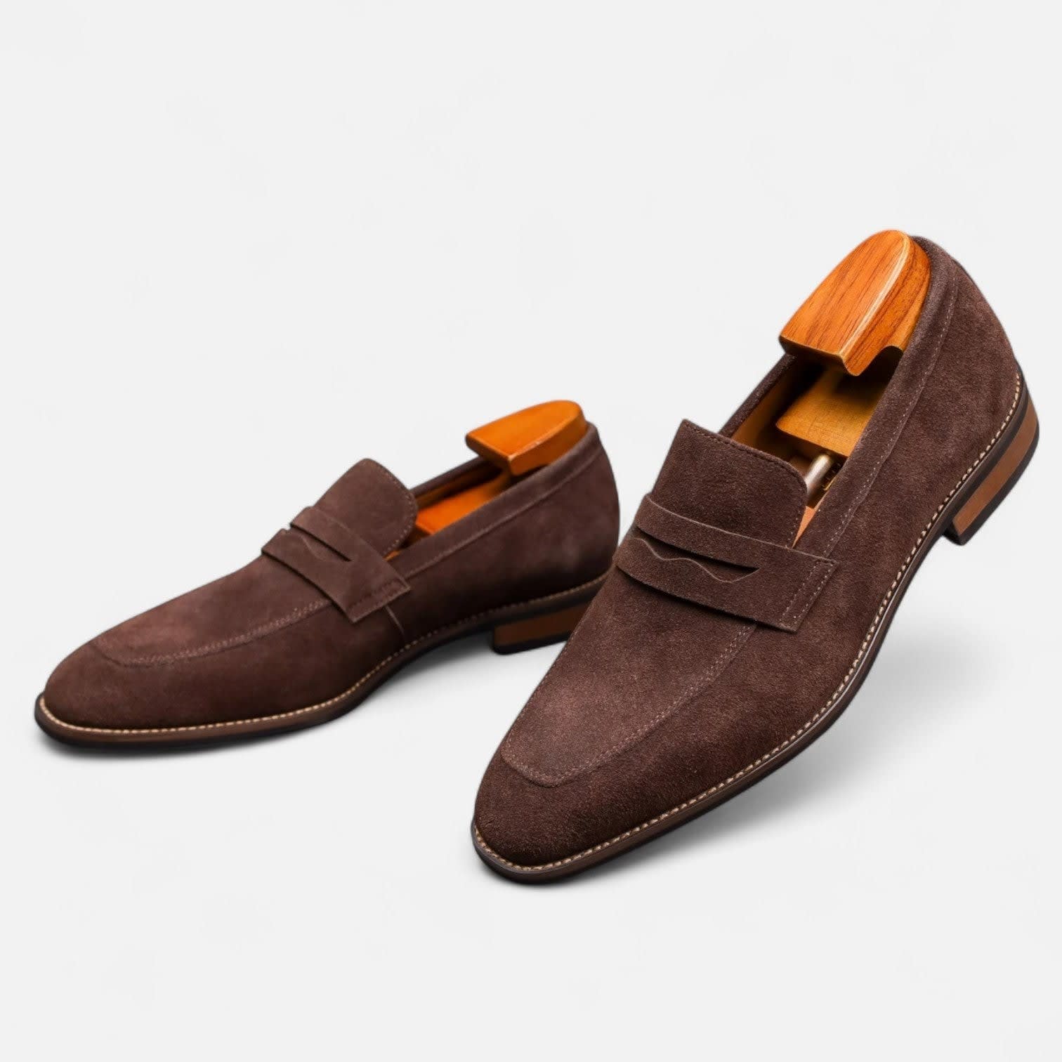 Herren Wildlederloafer mit Pennyriemen | Hasso