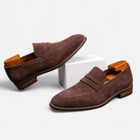 Herren Wildlederloafer mit Pennyriemen | Hasso