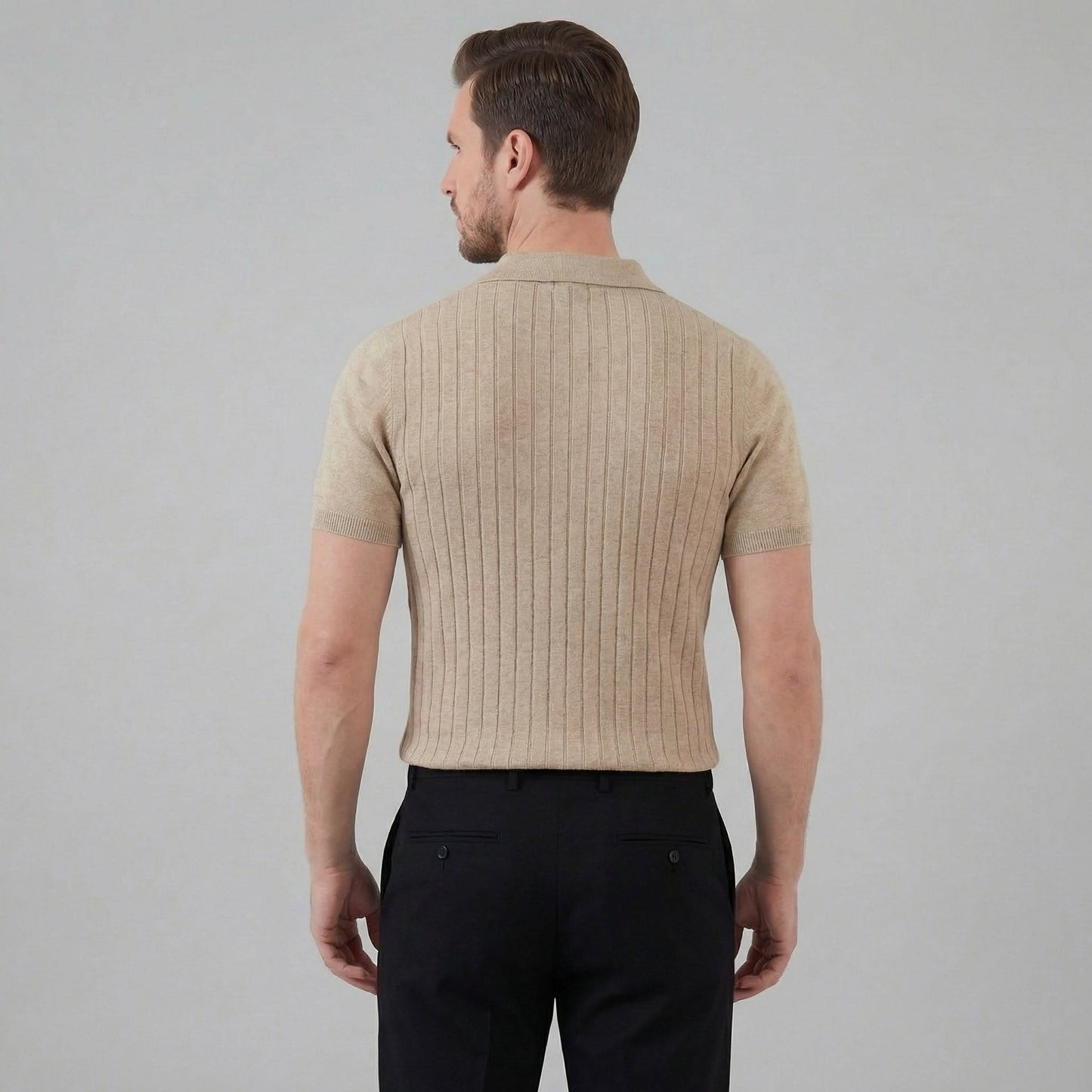 Herren Strickpoloshirt Rippstruktur Slim Fit | Edmund_3