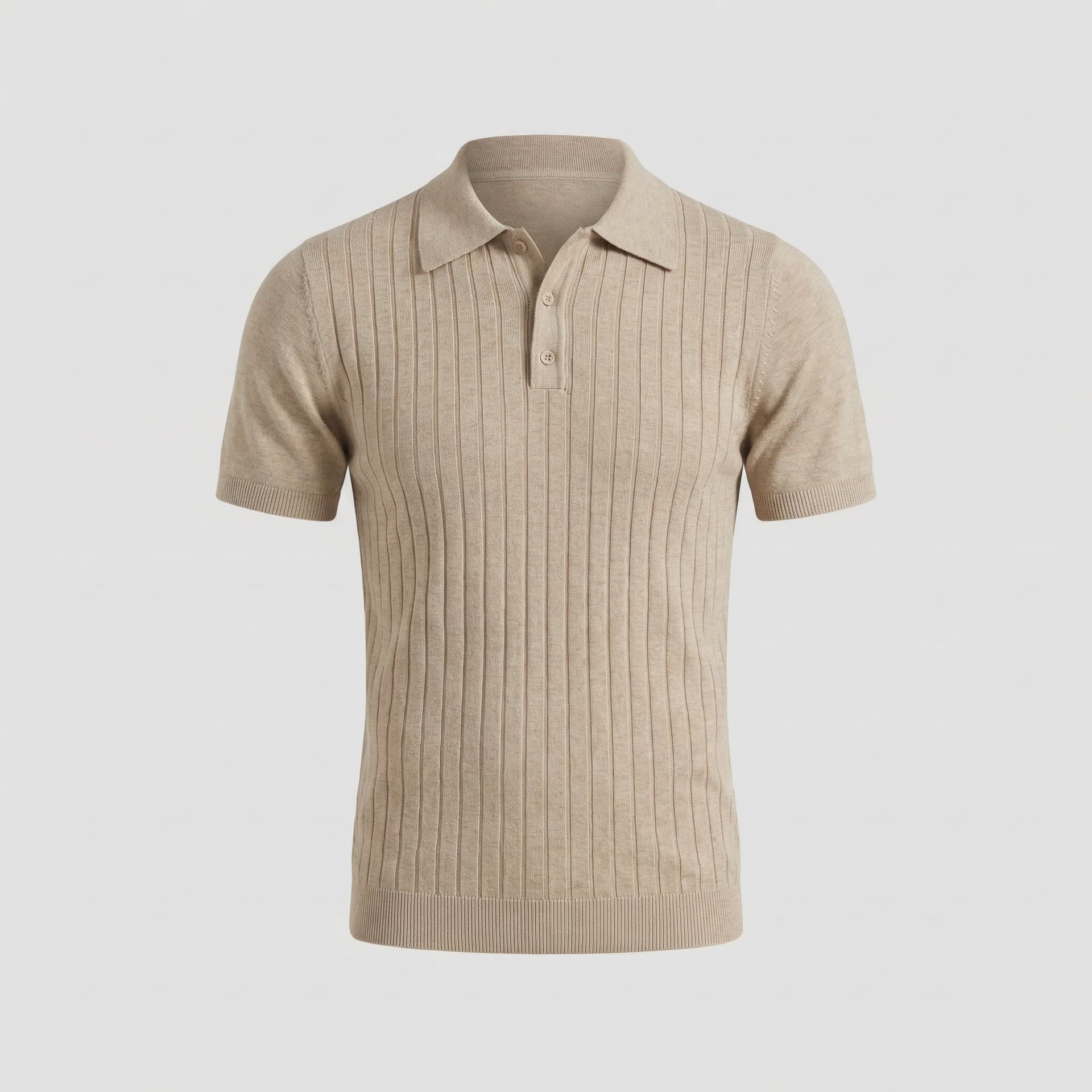 Herren Strickpoloshirt Rippstruktur Slim Fit | Edmund