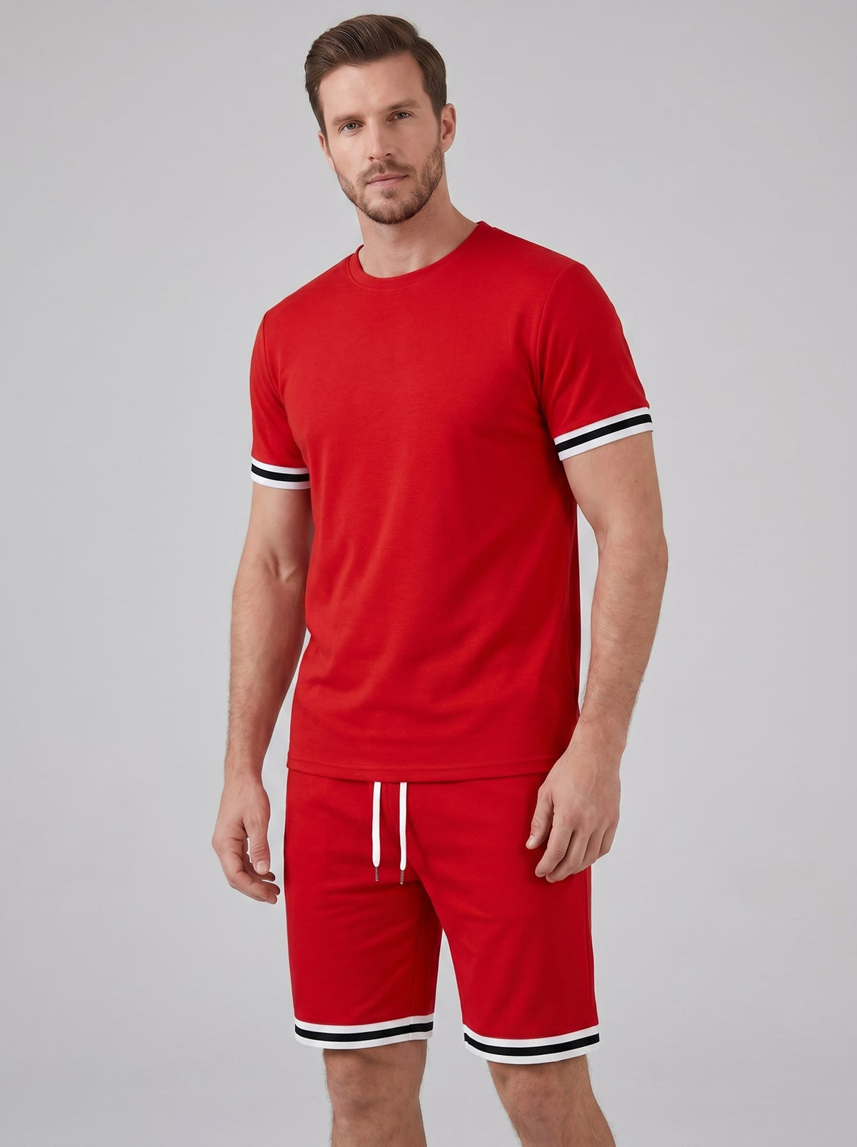 Herren Jerseyset mit Kontrastbündchen | Adelbert_22