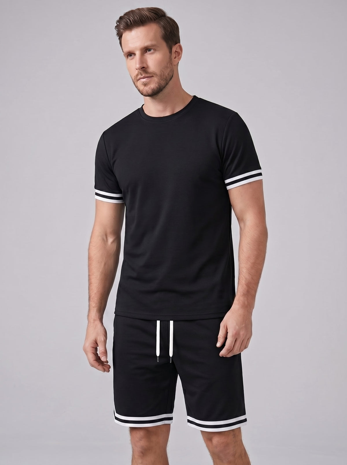 Herren Jerseyset mit Kontrastbündchen | Adelbert_7