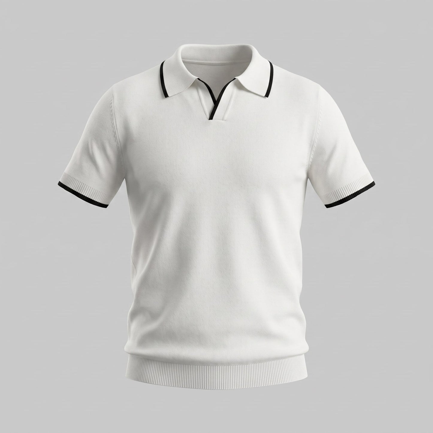 Herren Strickpoloshirt mit Kontrastpaspel Slim Fit | Eike_6