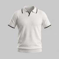 Herren Strickpoloshirt mit Kontrastpaspel Slim Fit | Eike