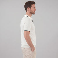 Herren Strickpoloshirt mit Kontrastpaspel Slim Fit | Eike