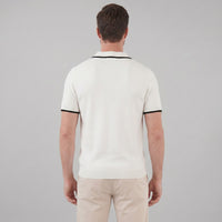Herren Strickpoloshirt mit Kontrastpaspel Slim Fit | Eike