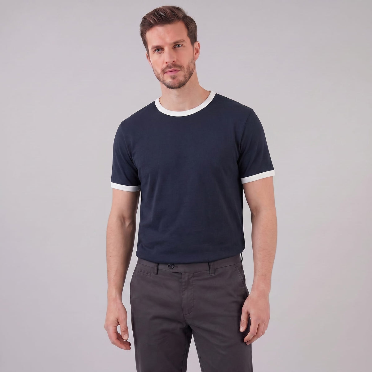 Herren Ringer-T-Shirt mit Kontrastbündchen | Reinhold_1