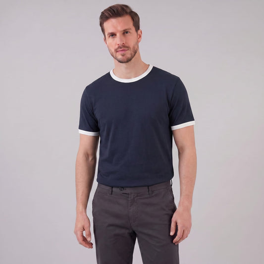Herren Ringer-T-Shirt mit Kontrastbündchen | Reinhold_1