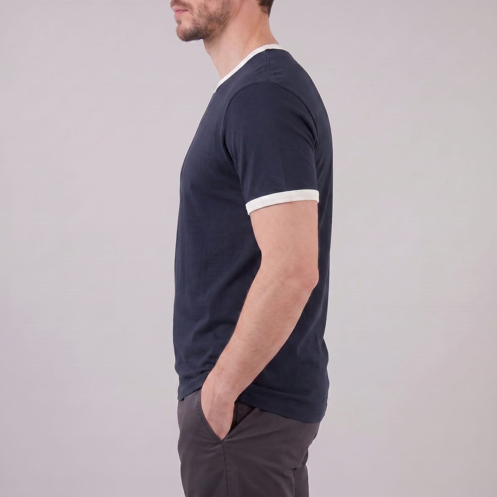 Herren Ringer-T-Shirt mit Kontrastbündchen | Reinhold