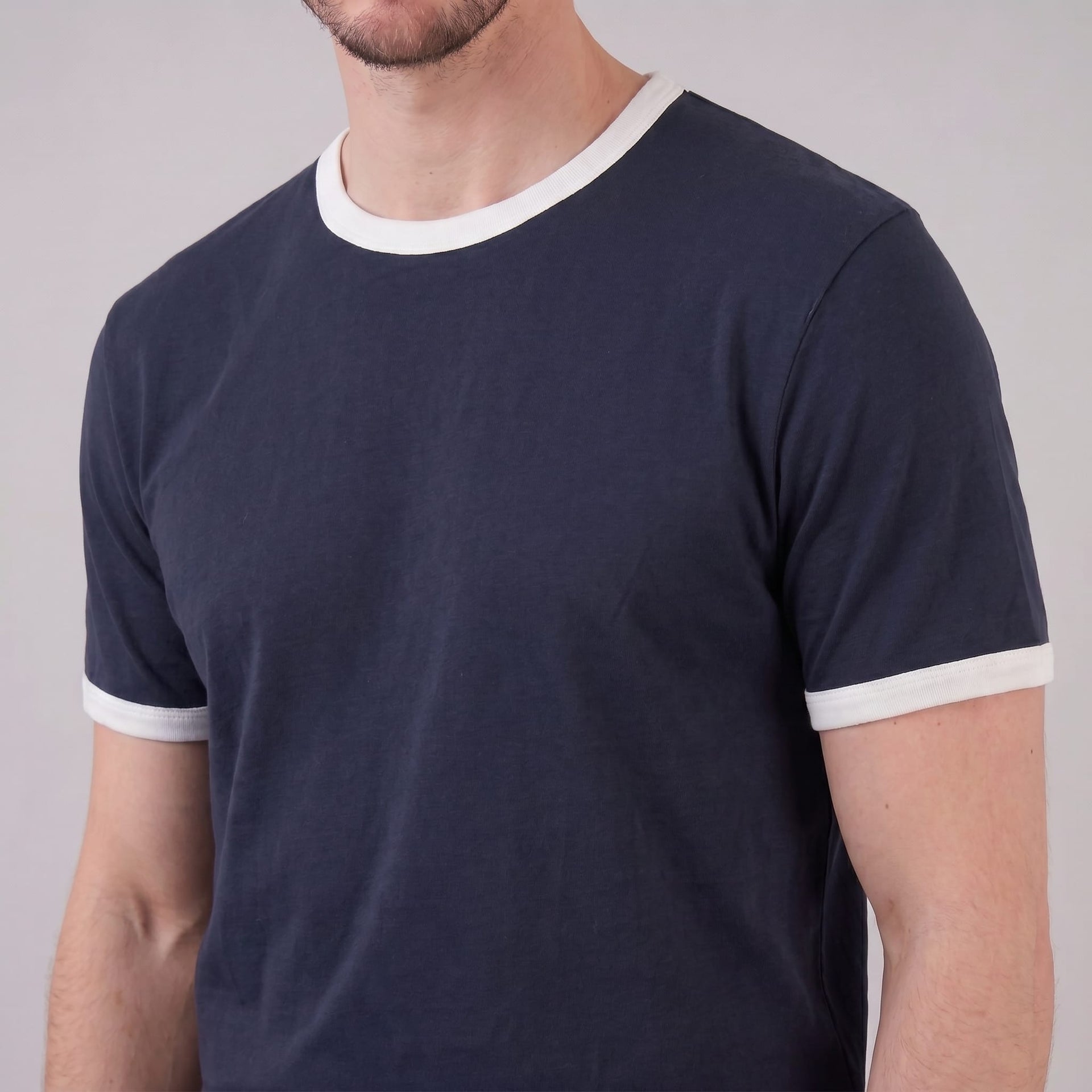 Herren Ringer-T-Shirt mit Kontrastbündchen | Reinhold