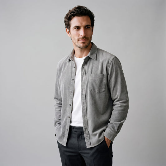 Herren Cordhemd Langarm mit Brusttasche | Achim_1