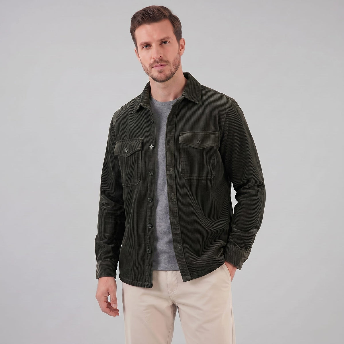 Herren Cordhemdjacke mit Brusttaschen | Thorben