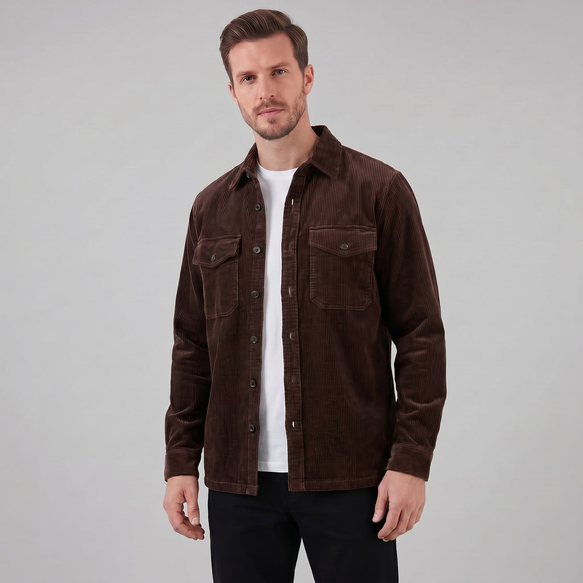 Herren Cordhemdjacke mit Brusttaschen | Thorben