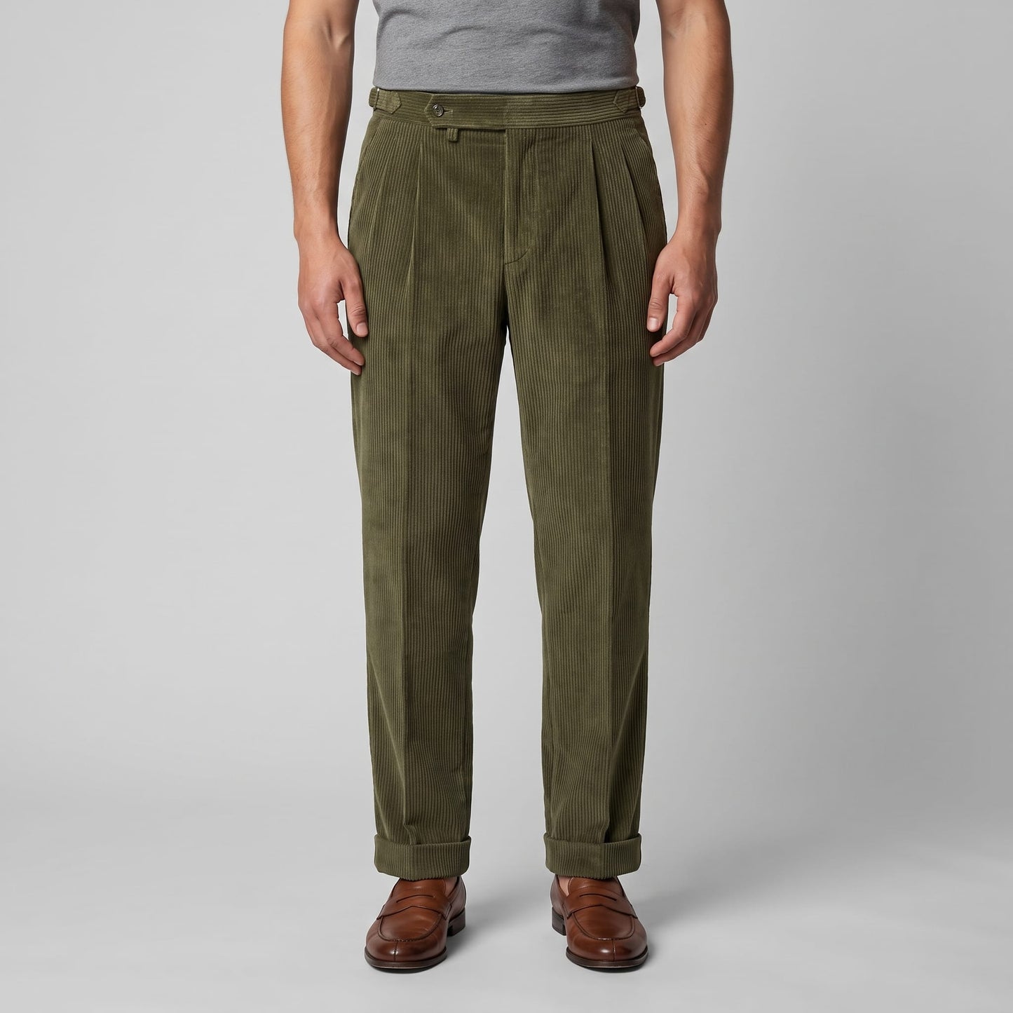 Herren Cordhose mit Bundfalten und Aufschlag | Vitus_19