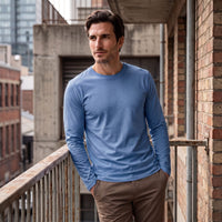 Herren Baumwollshirt Langarm mit Rundhalsausschnitt | Gilbert