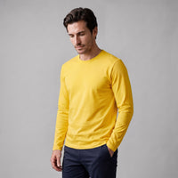 Herren Baumwollshirt Langarm mit Rundhalsausschnitt | Gilbert