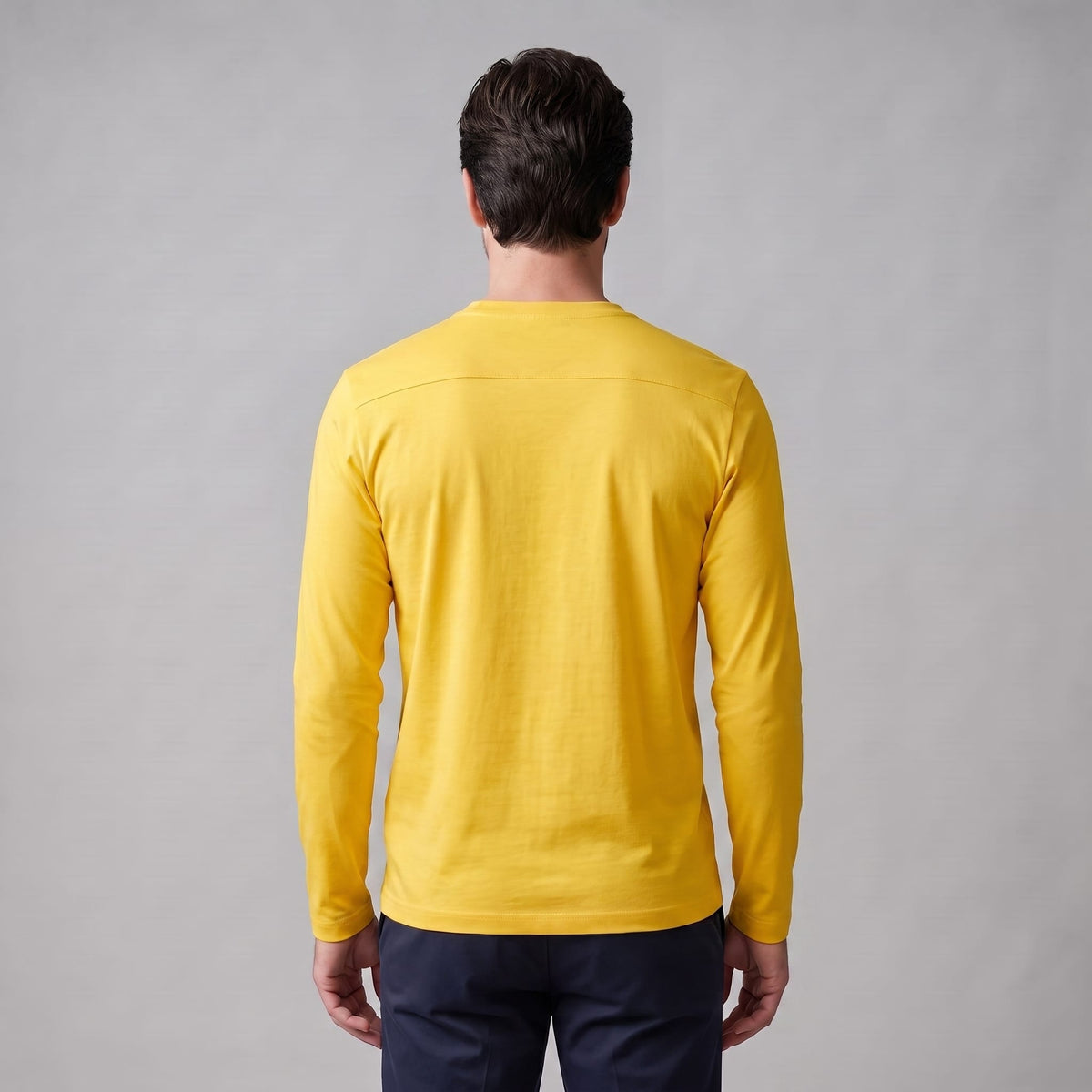 Herren Baumwollshirt Langarm mit Rundhalsausschnitt | Gilbert