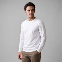 Herren Baumwollshirt Langarm mit Rundhalsausschnitt | Gilbert