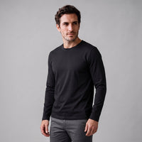 Herren Baumwollshirt Langarm mit Rundhalsausschnitt | Gilbert