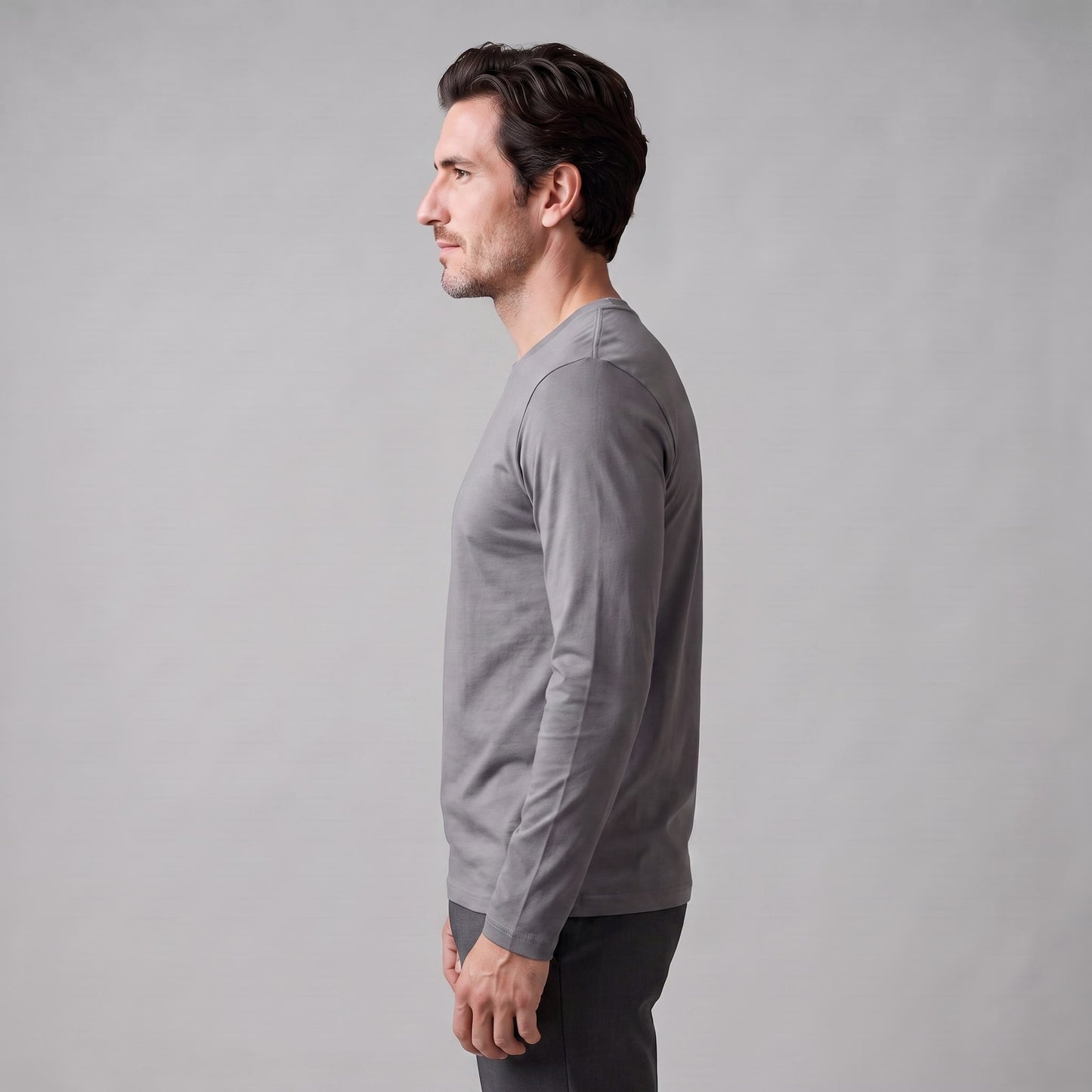 Herren Baumwollshirt Langarm mit Rundhalsausschnitt | Gilbert_34