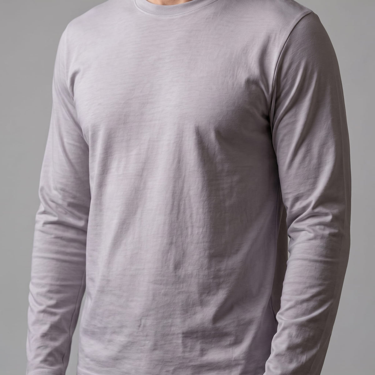 Herren Baumwollshirt Langarm mit Rundhalsausschnitt | Gilbert