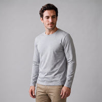 Herren Baumwollshirt Langarm mit Rundhalsausschnitt | Gilbert