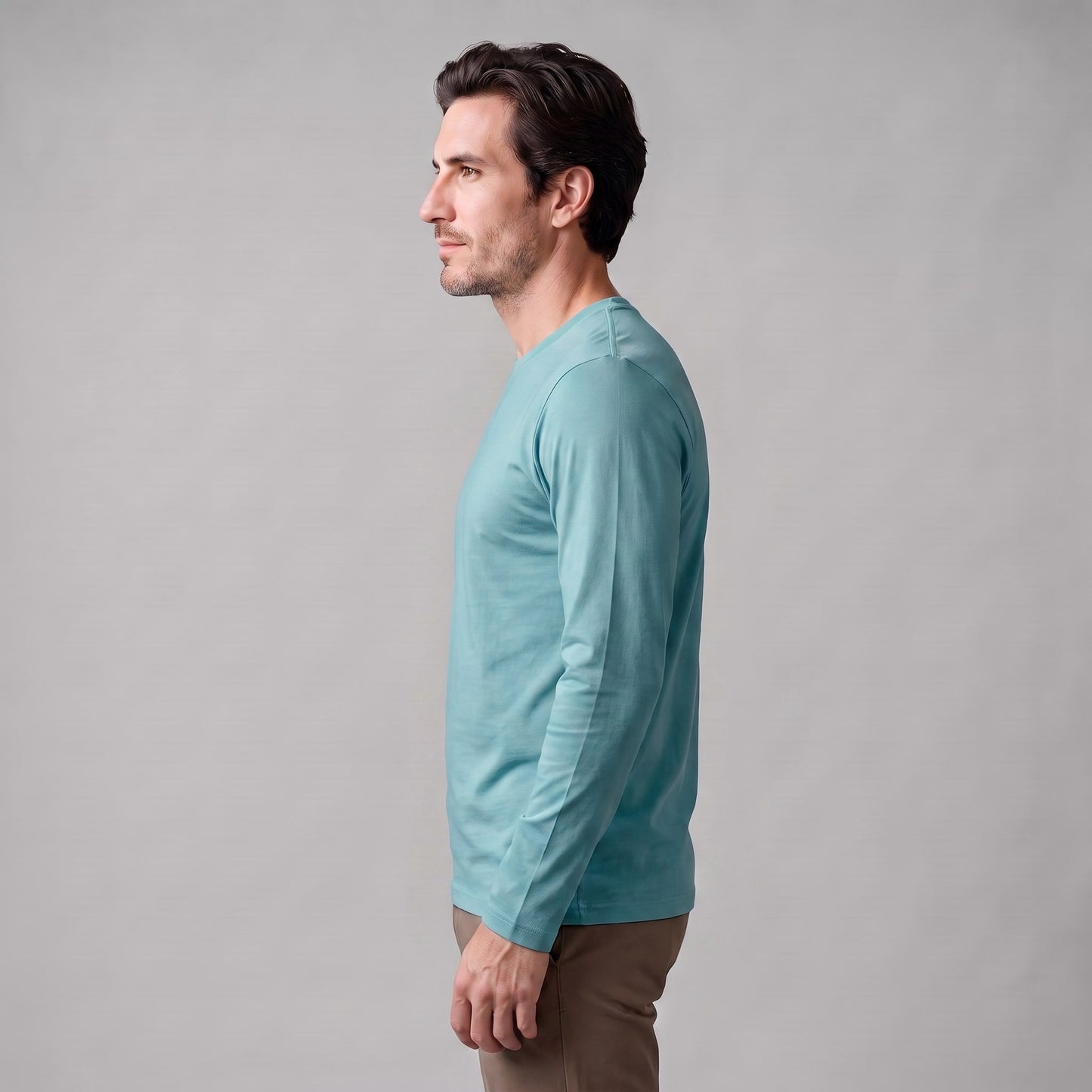 Herren Baumwollshirt Langarm mit Rundhalsausschnitt | Gilbert_4