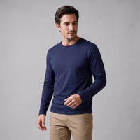 Herren Baumwollshirt Langarm mit Rundhalsausschnitt | Gilbert