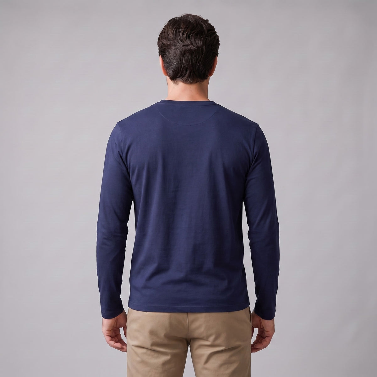 Herren Baumwollshirt Langarm mit Rundhalsausschnitt | Gilbert