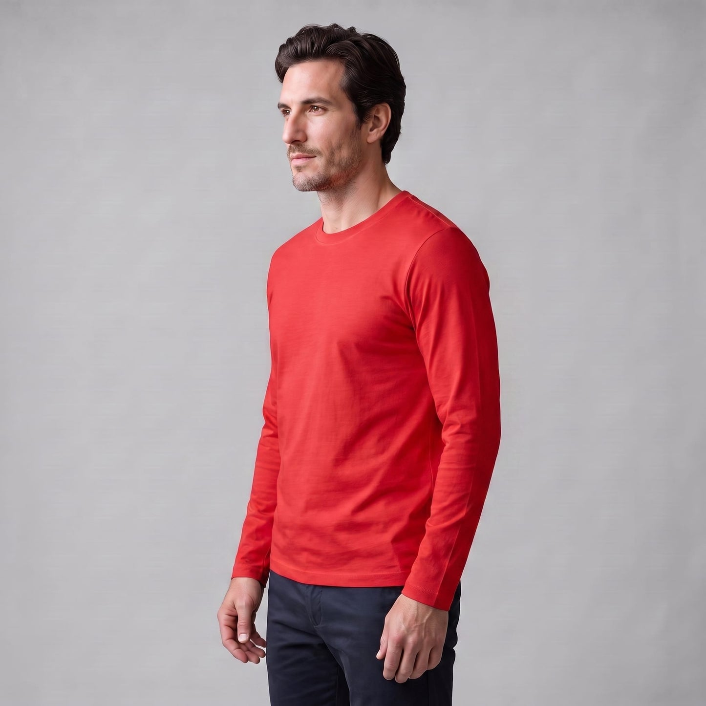 Herren Baumwollshirt Langarm mit Rundhalsausschnitt | Gilbert_52