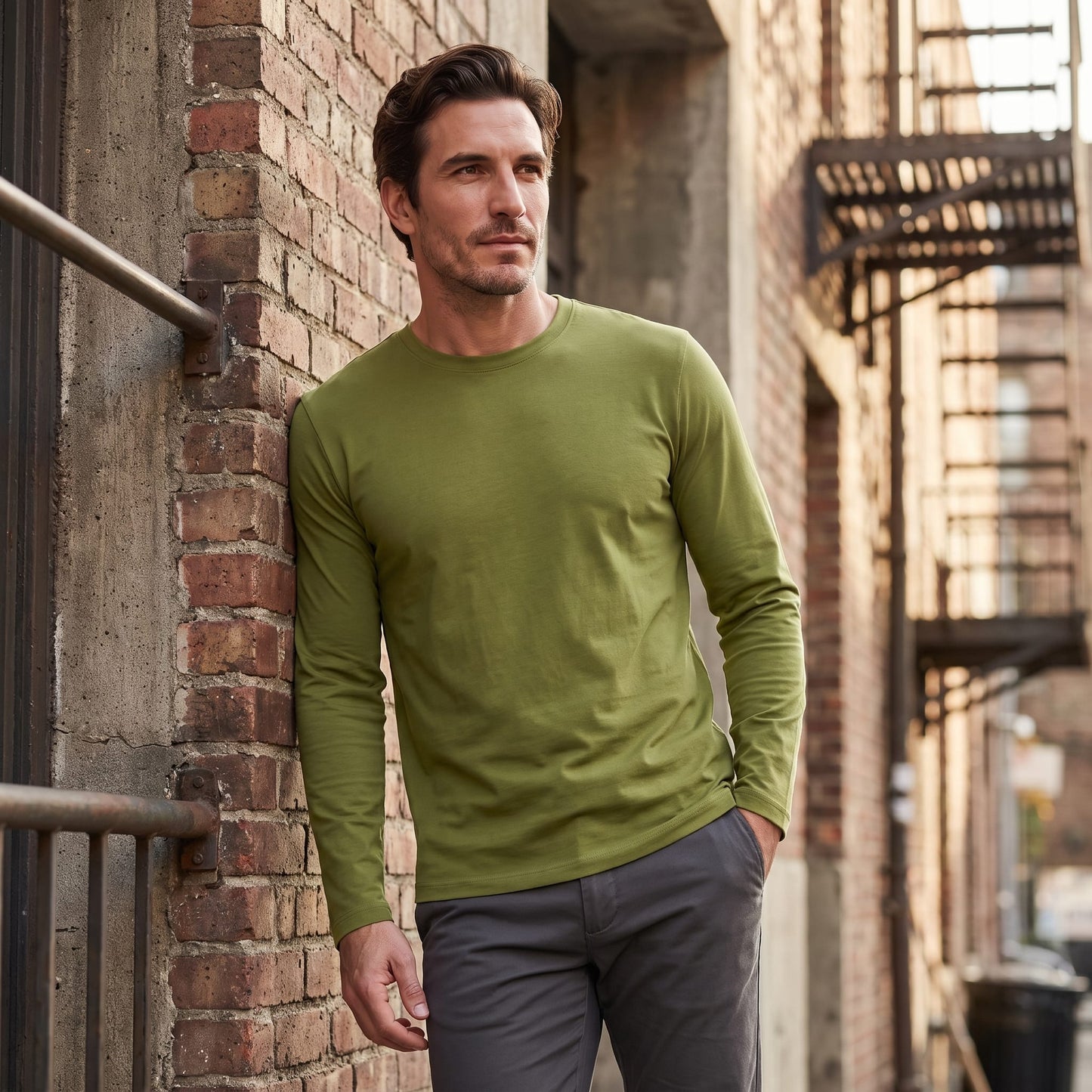 Herren Baumwollshirt Langarm mit Rundhalsausschnitt | Gilbert_60