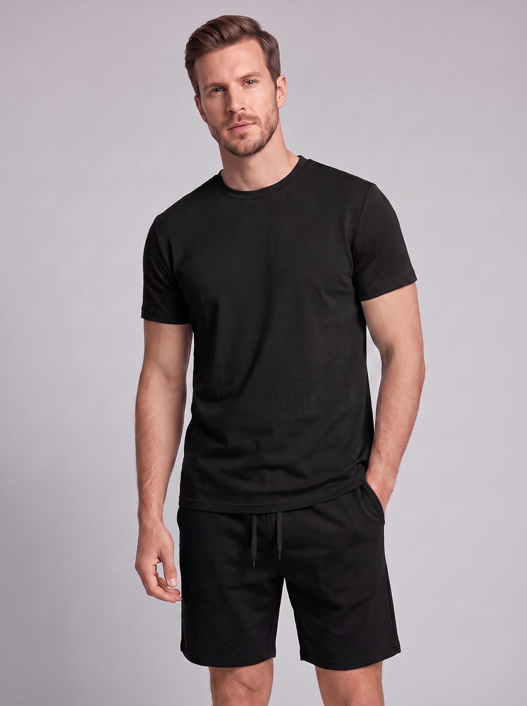 Herren Baumwollset mit Rundhalsshirt | Alois