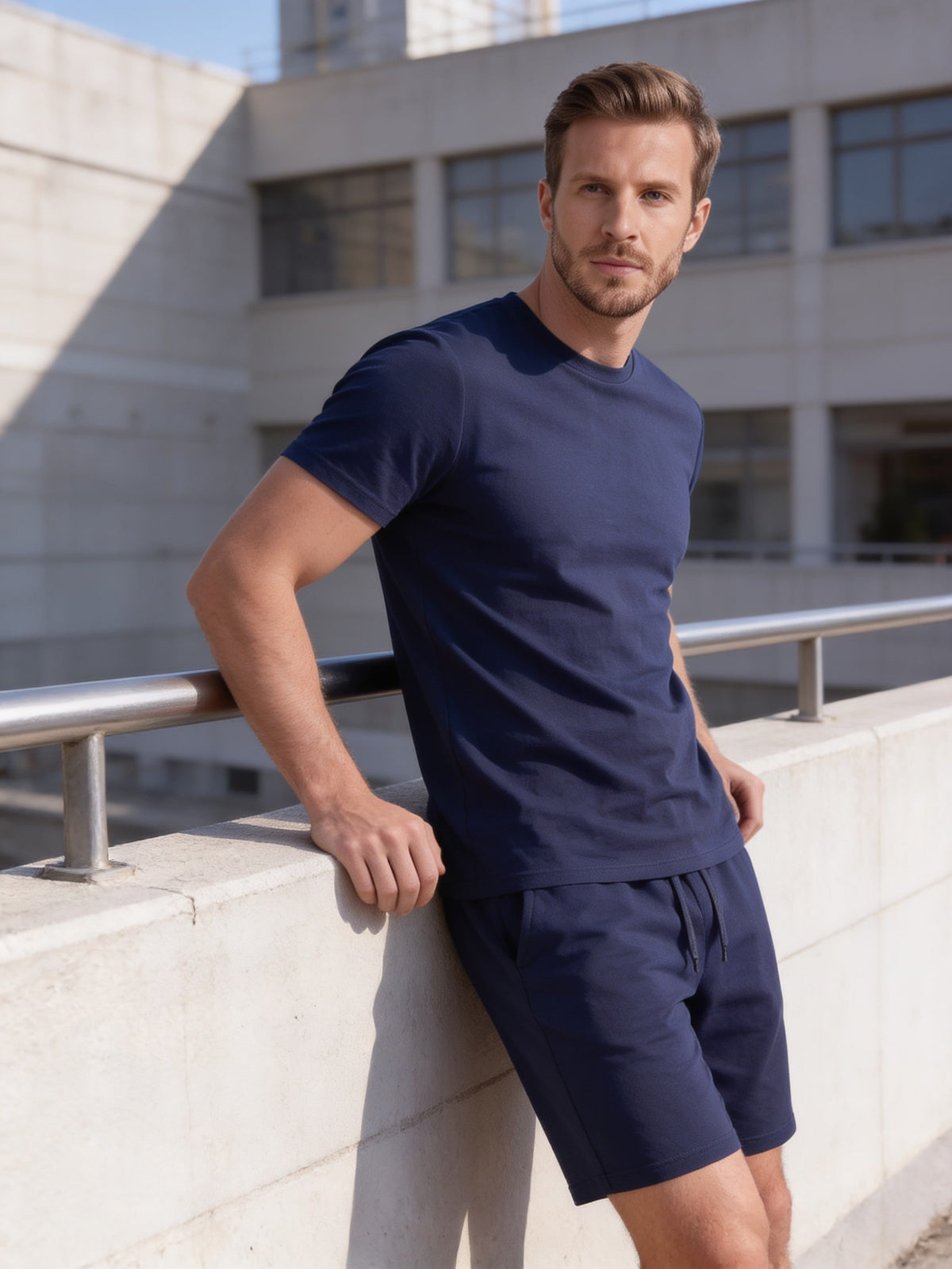 Herren Baumwollset mit Rundhalsshirt | Alois