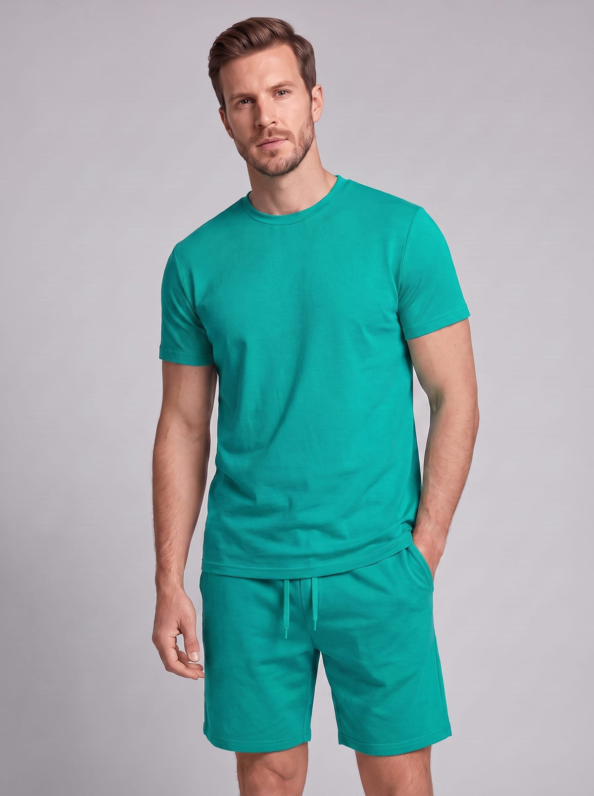 Herren Baumwollset mit Rundhalsshirt | Alois