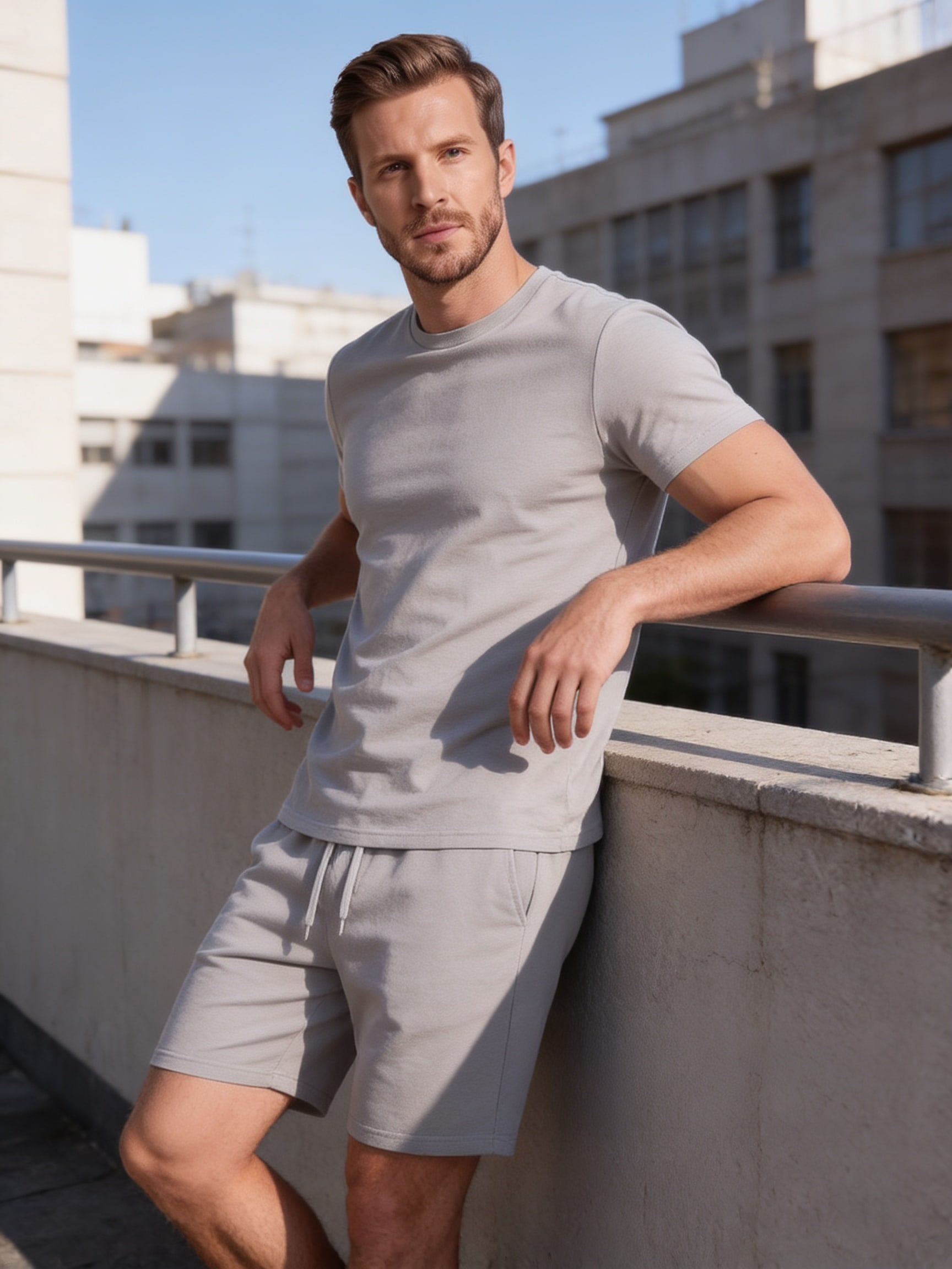 Herren Baumwollset mit Rundhalsshirt | Alois