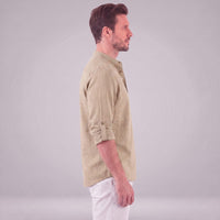 Herren Baumwollhemd Henley mit Krempelärmeln | Gottfried