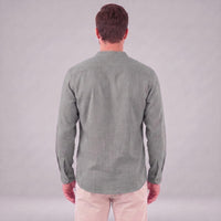 Herren Baumwollhemd Henley mit Krempelärmeln | Gottfried