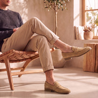 Herren Wildlederloafer mit Pennyriemen und Lederfutter | Hein