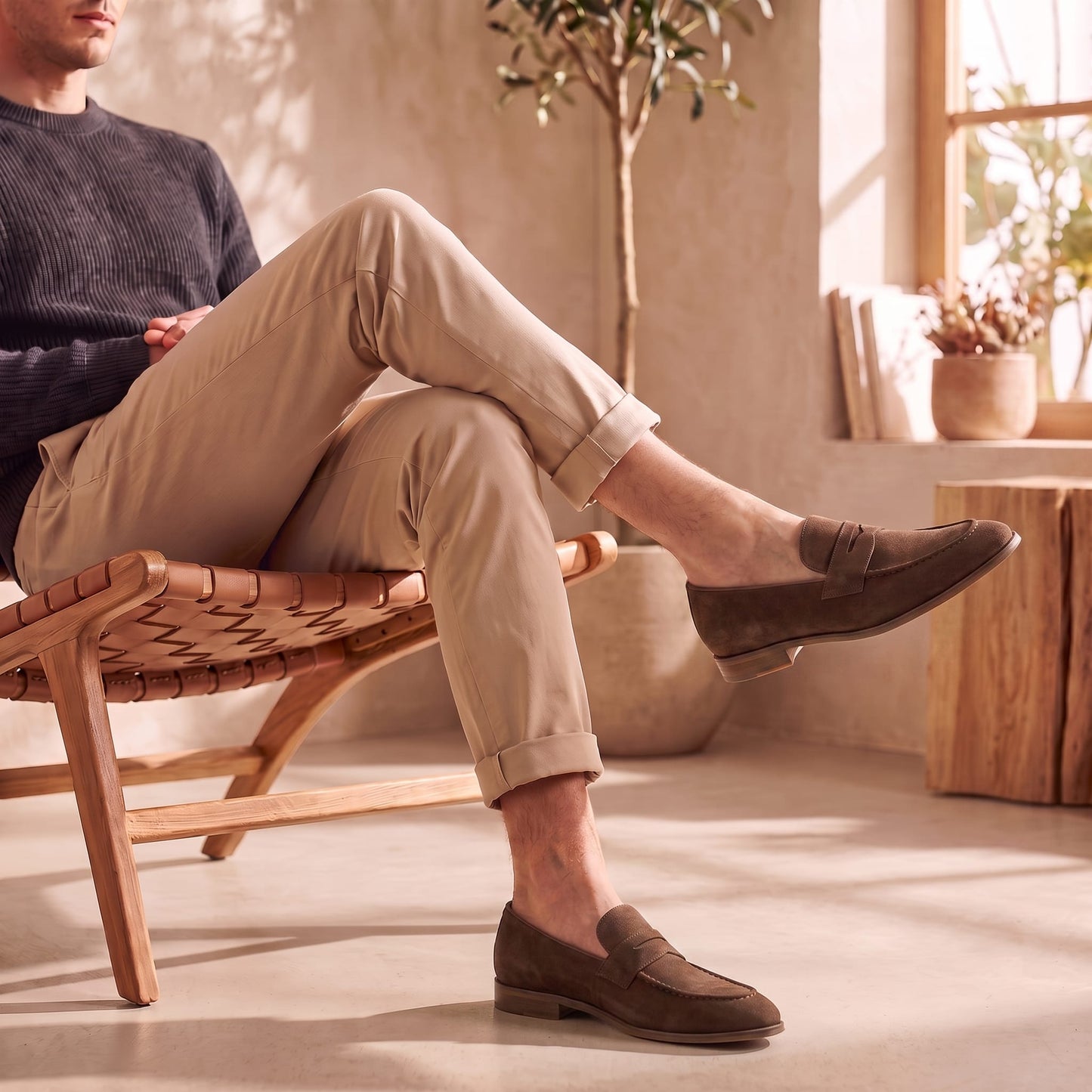 Herren Wildlederloafer mit Pennyriemen und Lederfutter | Hein_18