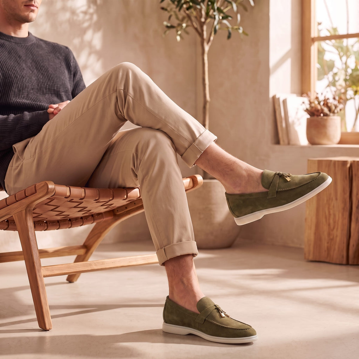 Herren Wildlederloafer mit Zieranhänger | Heiner_24