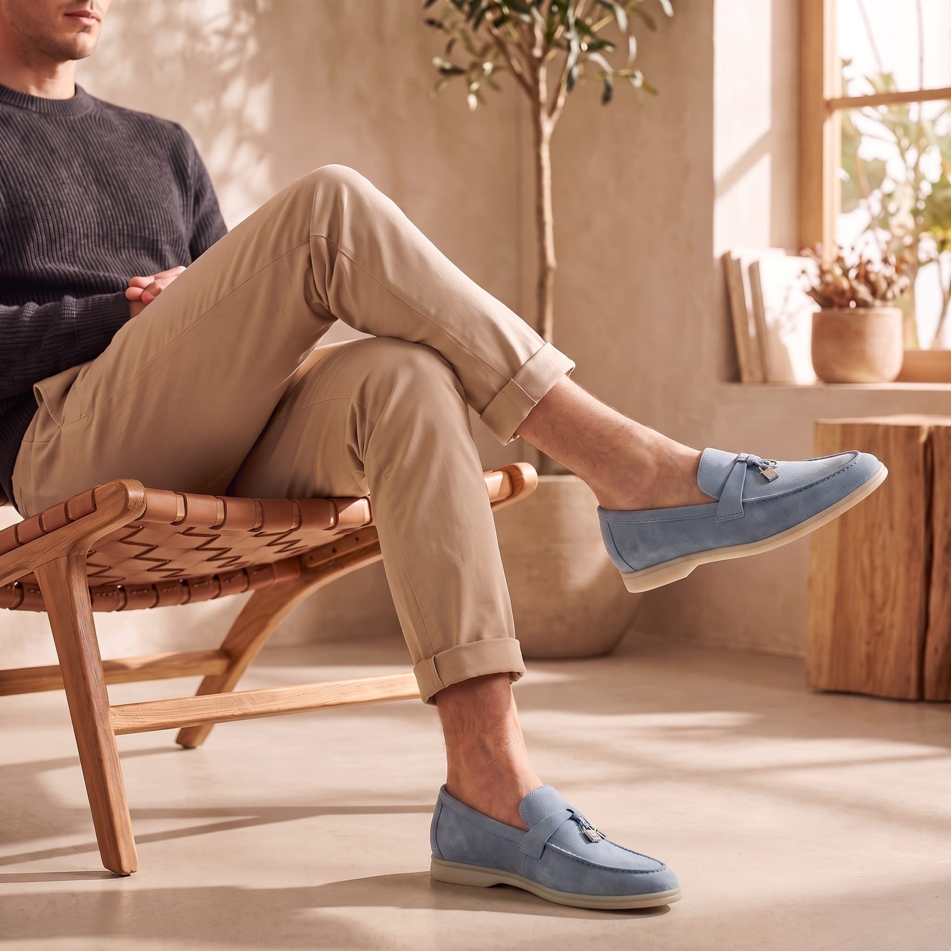 Herren Wildlederloafer mit Zieranhänger | Heiner