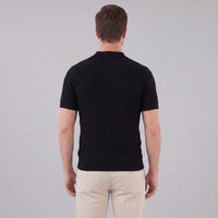Herren Strickpoloshirt Rautenstruktur mit Reverskragen | Engelbert