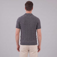 Herren Strickpoloshirt Rautenstruktur mit Reverskragen | Engelbert